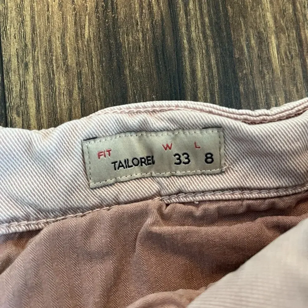 Faherty Coastline Chino Shorts Mens 33 Pink Tailored Fit Tencel Cotton 8